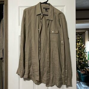 100% linen Michael Kors button down shirt